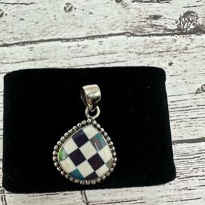 Elegant Checkered Opal Pendant